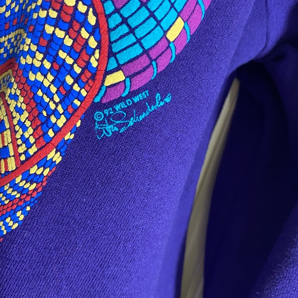 Vintage 90’s Made in USA Santa Fe Puff Print Graphic Sweater - Picture 4 of 6